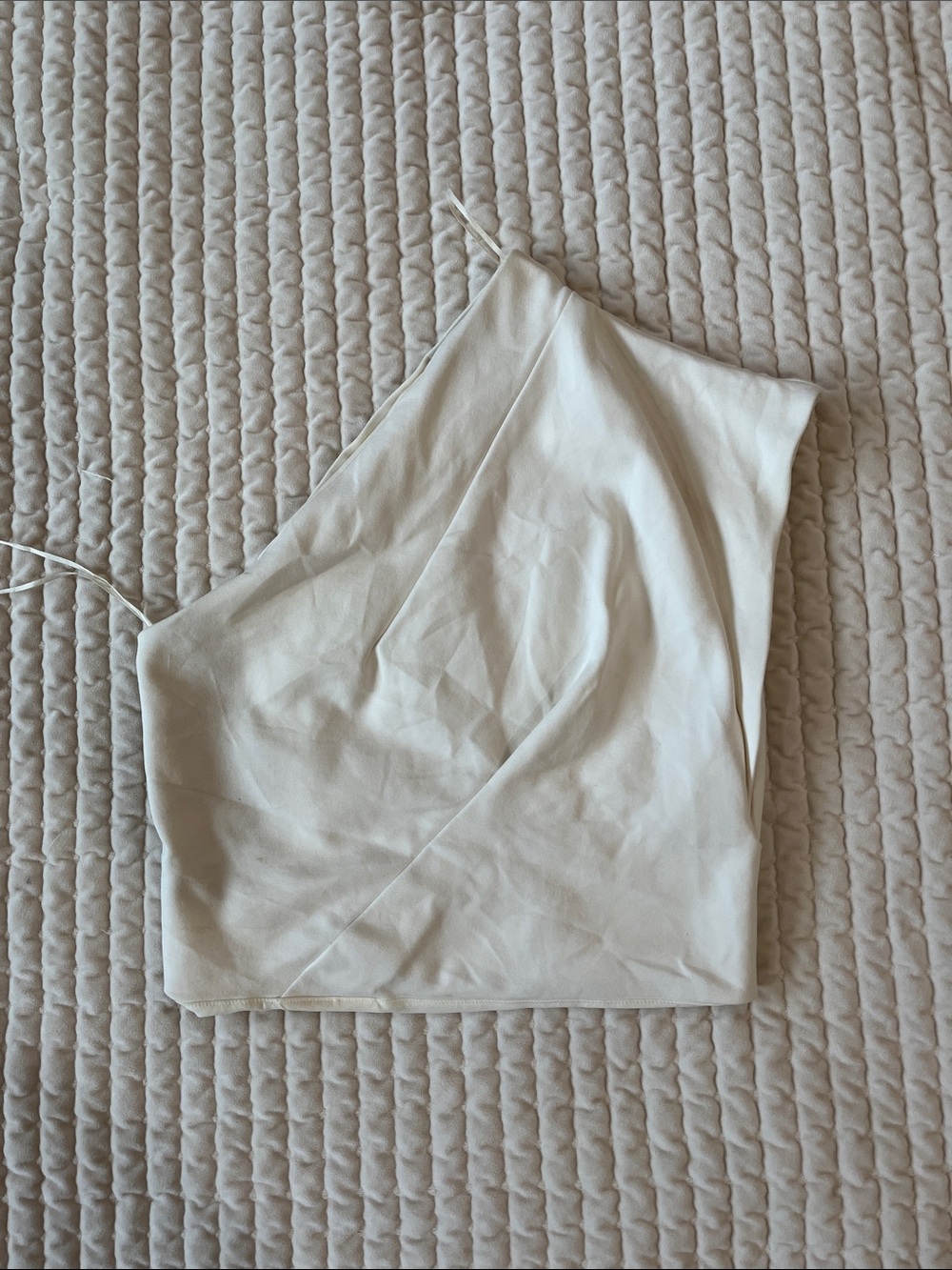 Express Cream Asymmetrical One-Shoulder Skirt